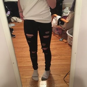 Hollister ripped black jeans